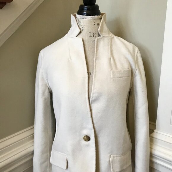 NWT JCrew Leighton Blazer Jacket Womens 4 Cream Ivory Double Faced Wool BJ930 - Picture 6 of 14